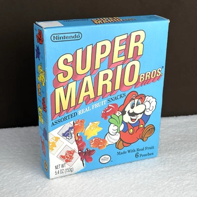 RARE! Vtg 1989 Nintendo Super Mario Bros. Fruit Snacks *Empty* Display Box 80s! - Image 1 of 4