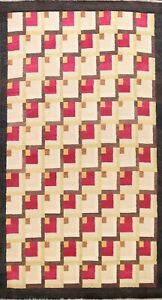 Geometric Modern Gabbeh Oriental Area Rug Hand-knotted Wool Carpet 6'x6' Square