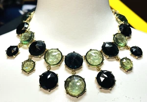 Collana Chico’s ispirazione vintage vecchia Hollywood glam verde luce e smeraldo chic - Foto 1 di 12