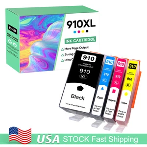 4PK 910XL BCMY INK Replacement For HP 910XL OfficeJet 8010 8012 8014 8015 8022 - Picture 1 of 9