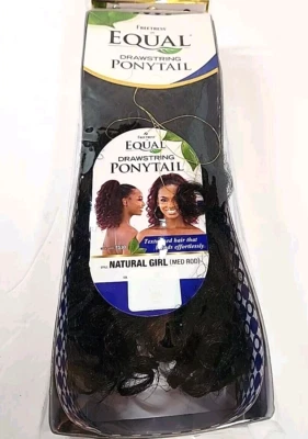 Freetress Equal DRAWSTRING PONYTAIL natural girl black MED #2 hair extensions - Image 1 of 2