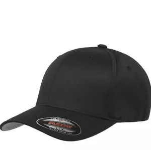 New Flexfit® Wooly Combed BallCap Curved Visor 6 Panels 6277 Baseball Cap Hat - Picture 1 of 5