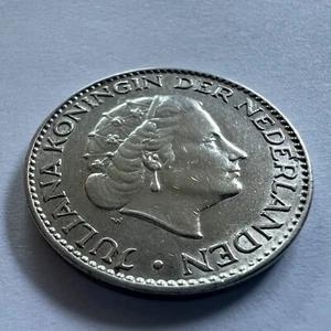 Niederlande 1955 One Gulden - .720 Silber - Top Zustand - Bild 1 von 4
