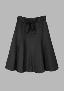 Jigsaw Black Linen Belted A-line Skirt | UK 6 - Picture 1 of 8