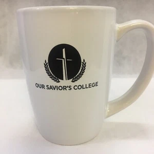 16 oz. White Ceramic Bistro Coffee Mug Cup Our Savior's College - Picture 1 of 7