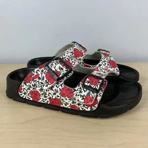 Birkenstock Birkis Women’s Size 37 / 6-6.5 Arizona Heart Rubber Sandals White - Foto 1 di 11