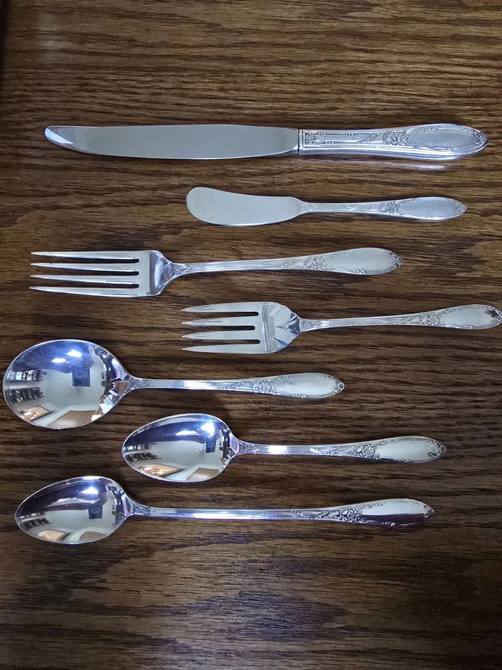 Oneida Sterling Vintage Antique Silverware Place Setting Virginian 7pc Heirloom - Image 1 of 4