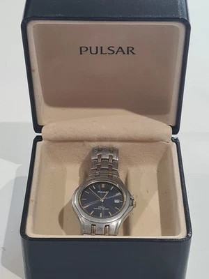 Pulsar Watch Mens Water Resistant  Gold & Silver VX32 Working Order In Original - image 1 of 4