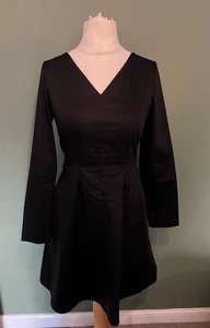 Cos Kleid V-Ausschnitt Tailliert Schwarz A-Linie EU 36 UK 8 - Bild 1 von 7