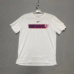 Chicago Cubs Shirt Mens Large White Nike Dri-Fit Just Do It Swoosh MLB Baseball - Picture 1 of 7