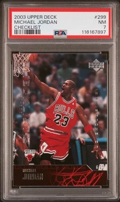 2003 Upper Deck #299 Michael Jordan Checklist PSA 7 - Image 1 of 2