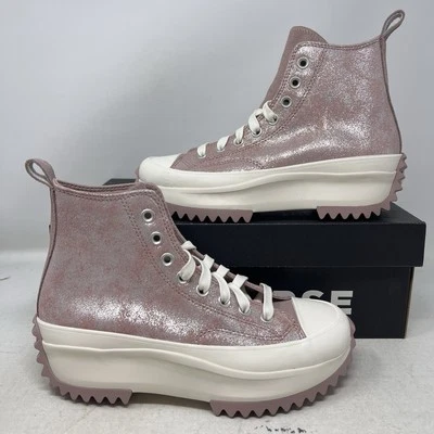 Converse Run Star Hike High Platform Suede Shimmer Pink Taupe Women's A11578C - Image 1 of 4