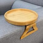 Rround Sofa Armrest Tray, Wooden Unique Tableware Serving Tray Platter