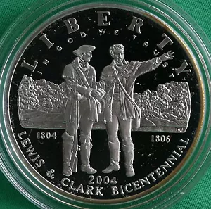 2004 Lewis and Clark Bicentennial PROOF 90% Silver Dollar US Mint COIN ONLY $1 - Picture 1 of 2