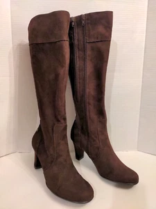 A2 Aerosoles Women's Brown Suede Heeled Knee Books Size 10M NEW - Picture 1 of 10