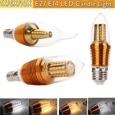 1X 10X 220V E27 E14 Led Candle Light Bulbs 12w Chandelier Replace  Warm Lights - Image 1 of 4
