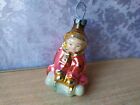 Vintage Antique Rare Christmas doll toy USSR glass new year old boy on a sled
