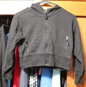 Old Navy Active Dynamic Fleece Hoodie Full Zip Black Girls Youth Medium YM (8) - Picture 1 of 5