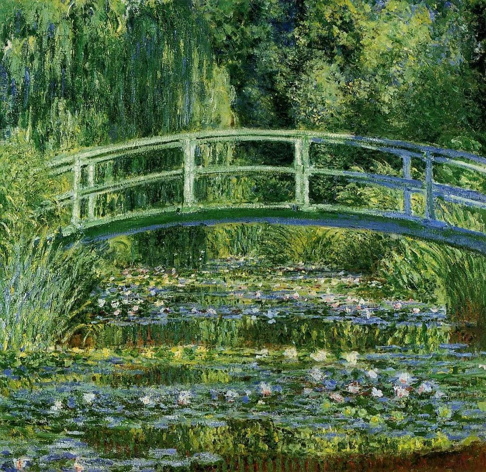 CLAUDE MONET JAPANESE BRIDGE IMPRESSIONISM GICLEE PRINT FINE CANVAS - Image 1 of 1