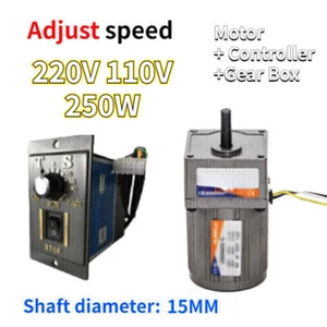 250W Speed Reversible Variable AC Gear Electric Motor 5-470 RPM 110V Controller - Picture 1 of 12