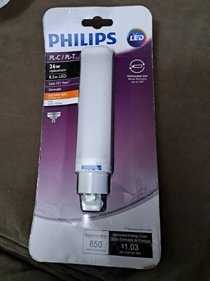 Philips PL-C/PL-T 26w 950 Lumens Bulb 8.5w LED 4 Pin Dimmable Light - Image 1 of 4