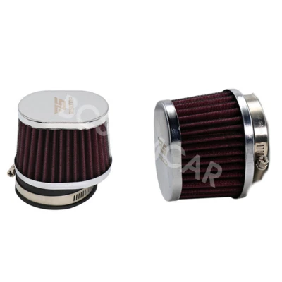 Motorcycle Engine Intake High Flow Air Filter Cleaner Pod Kit 50 mm Washable x2 - Image 1 of 4