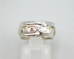 Anillo Vintage Plata Esterlina Banda Recortada Corazón Firmado ESP Joseph Esposito Talla - Imagen 1 de 5