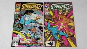 Lote de cómics Speedball The Masked Marvel #7 #8 1989 vintage en estado bastante bueno/casi nuevo - Imagen 1 de 7