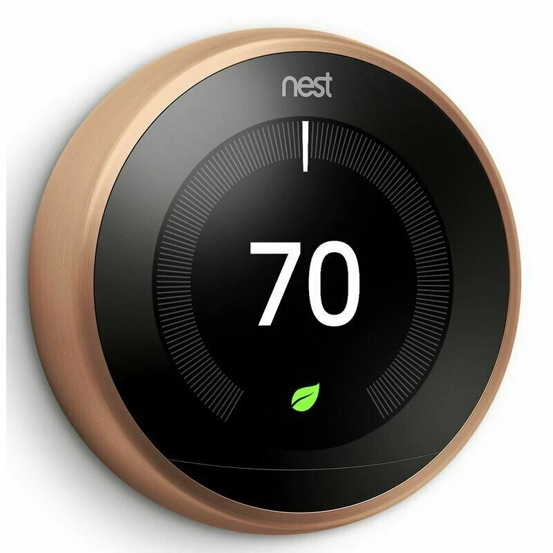 Sale:  Copper Google Nest Learning Thermostat 3rd Generation w/Base T3021US - Image 1 of 2