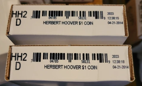2014 D Herbert Hoover Presidential Dollar $25 Roll US Mint/Sealed box HH2 Cover