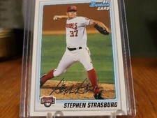 STEPHEN STRASBURG 2010 BOWMAN PROSPECT CARD #BP-1 NATIONALS (FIRST ROOKIE BASE)