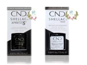 Set - 2 - CND Shellac Wear Extend Base Coat + Xpress Top Coat 0.25 oz each - Picture 1 of 1