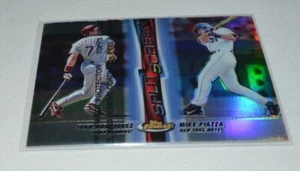 1999 TOPPS FINEST - MIKE PIAZZA METS & IVAN RODRIGUEZ RANGERS SPLIT SCREEN SS9 - Picture 1 of 3