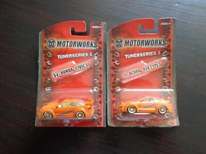 2002 ACURA RSX TYPE S 2001 HONDA CIVIC SI TUNER SERIES 1 GREDDY MOTORWORKS 1/64 - Imagen 1 de 12
