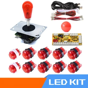 Arcade LED Buttons and Joystick Kit Controller Zero Delay USB Encoder MAME Games - Picture 1 of 11