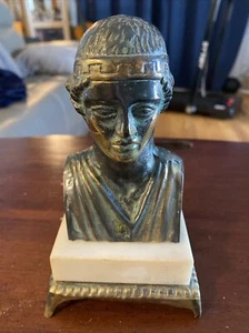 Vintage Handmade Bronze And Marble Iniohos Greek Delh Museum Replica - Bild 1 von 5