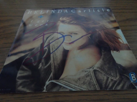 BELINDA CARLISLE (THE GO-GOS) SIGNED/AUTOGRAPHED 45 VINYL RECORD I GET WEAK Cover