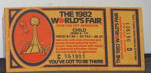 Unused Child's Ticket to the 1982 Knoxville World's Fair - Picture 1 of 1