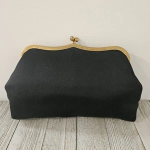 VTG Julius Garfinkel & Co. Washington DC MM Pure Silk Black Clutch Purse Handbag - Picture 1 of 18