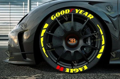Adesivos permanentes para letras de pneus GoodYear Eagle F1 1,00" para 14" a 22" 16 kit - Imagem 1 de 3
