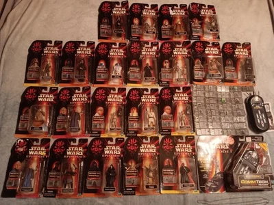 Star Wars Episode 1 21 Figure MOC Lot Plus a Commtech MIP + Xtra Comm + 33 Chips - Image 1 of 4