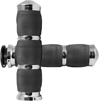 Empuñaduras de 3 anillos cromadas Avon Air Cushion para barras Indian de 1 pulgada Foto 1 de 2