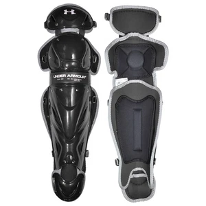 Under Armour UA Victory Series Youth 13� Baseball Catcher's Leg Guards - Black - Picture 1 of 1