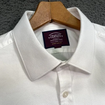 Charles Tyrwhitt Tuxedo Shirt Luxury Bib Front Extra Slim 17 French Cuff Formal - Image 1 of 4
