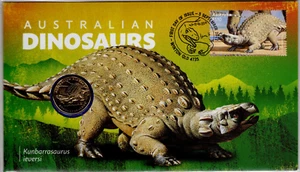 Moneda de 1 dólar Australian Dinosaurs 2022 - Kunbarrasaurus - Sello PNC y cubierta de moneda - Imagen 1 de 2