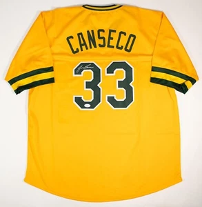 Jose Canseco Signed Oakland Athletics Yellow Jersey (JSA COA) 1986 A.L. R.O.Y. - Picture 1 of 7