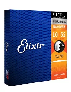 Elixir 12077 Nanoweb Nickel Corde per Chitarra Elettrica, Leggero/Pesante 10-52 - Foto 1 di 3