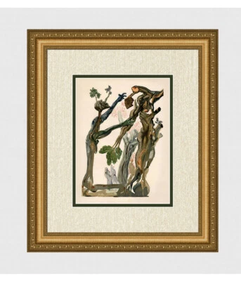 Grabado en madera original 1960 DALI Divina Comedia "El bosque de los suicidios" enmarcado certificado de autenticidad Foto 1 de 3