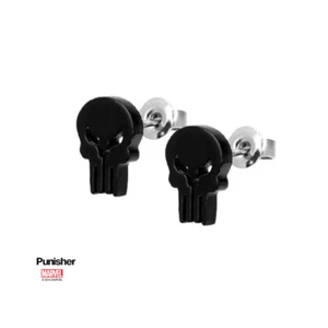 Marvel Punisher Skull Licensed Stud Earrings Inox Jewelry - Picture 1 of 1