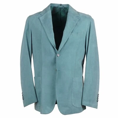 Kiton Extra-Soft Matte Jade Green Nubuck Leather Blazer M (Eu 50) Jacket NWT - Image 1 of 4